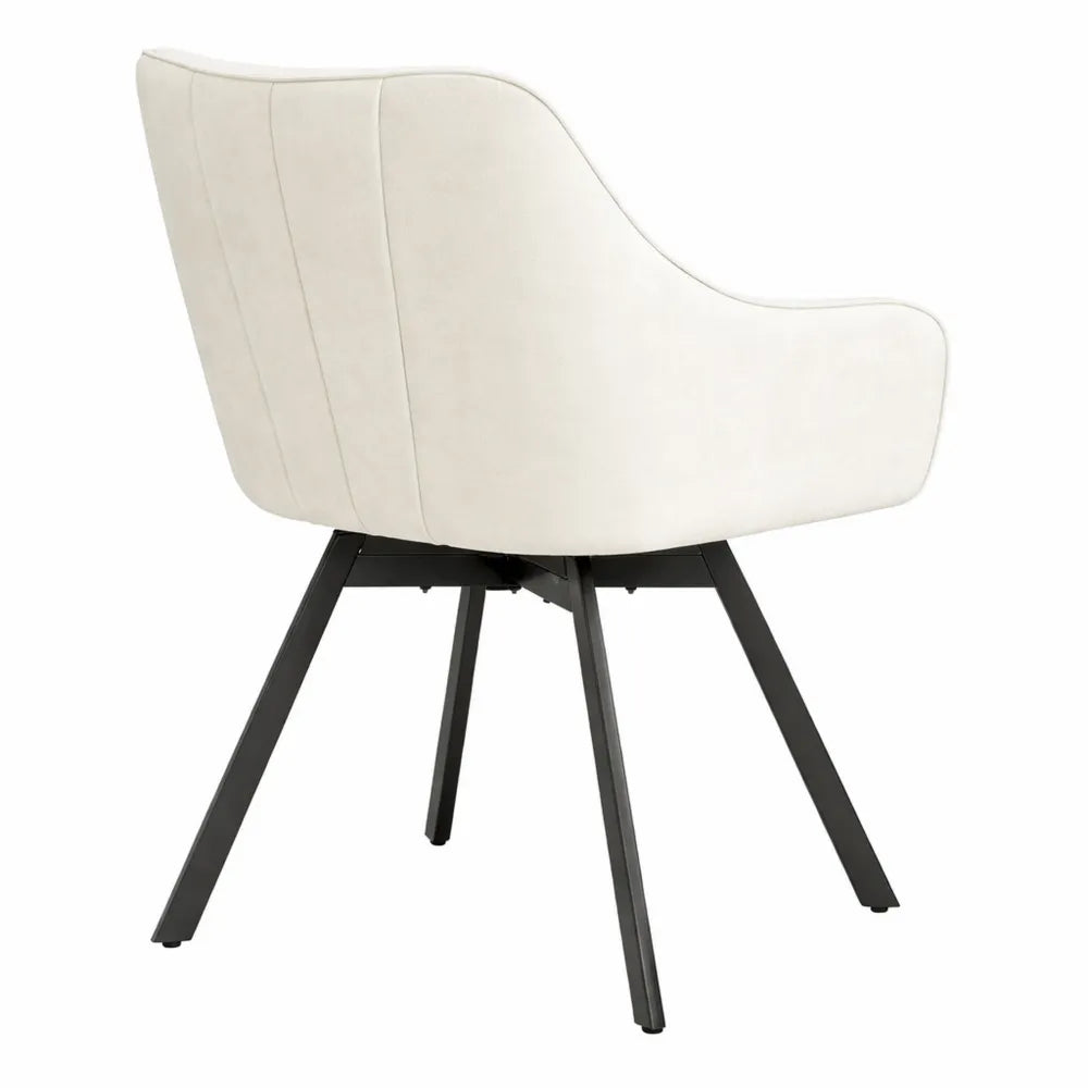 Chaise de salle à manger pivotante en velours avec accoudoirs