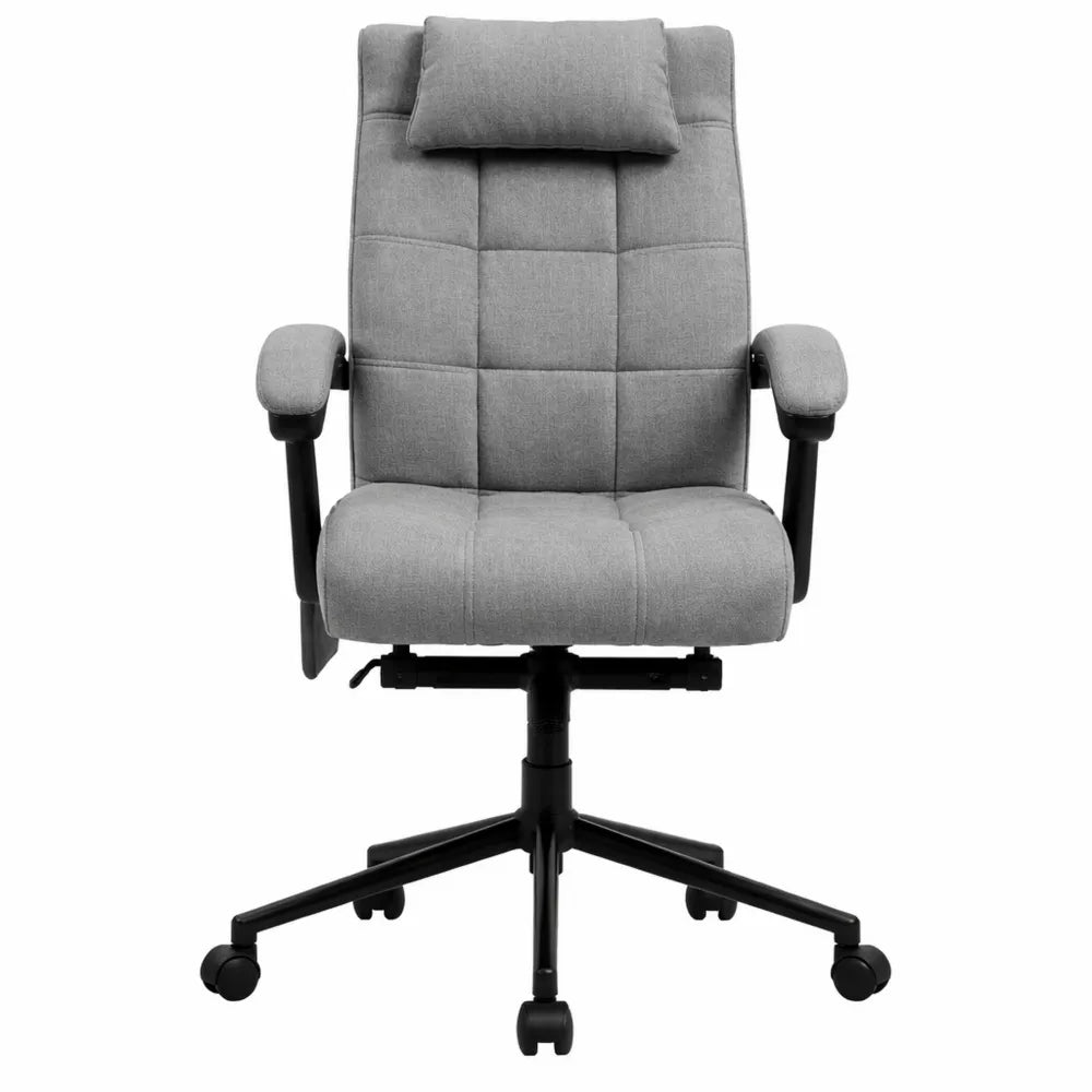 Chaise de Bureau Ergonomique avec Massage et Chauffage, Repose-Pied et Dossier Inclinable, Hauteur Réglable
