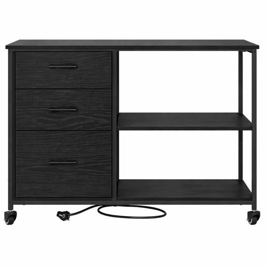 Caisson de Rangement Mobile pour Bureau, Chêne Noir, 76 x 41 x 72 cm