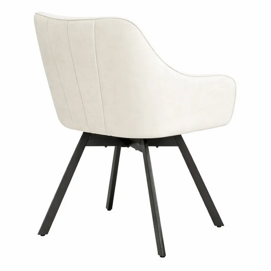 Chaise de salle à manger pivotante en velours avec accoudoirs