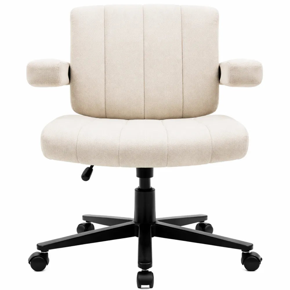 Chaise pivotante moderne avec accoudoirs réglables et coussin confortable