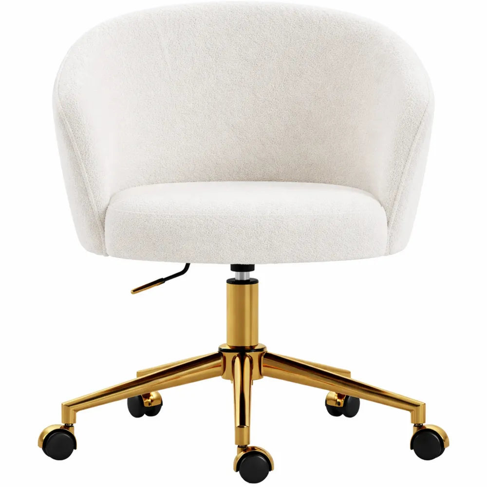 Chaise de Bureau Ergonomique en Tissu Doux, Pivotante et Réglable
