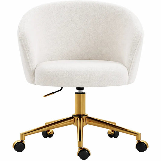 Chaise de Bureau Ergonomique en Tissu Doux, Pivotante et Réglable