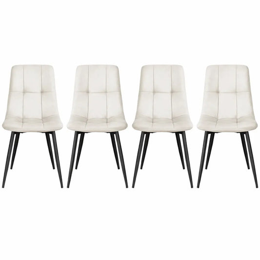 Chaises de salle à manger en velours, modernes, rembourrées, avec pieds réglables, lot de 4