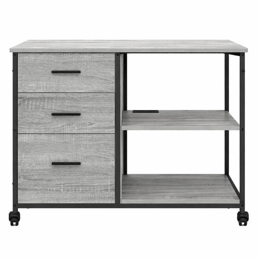 Caisson de Rangement Mobile pour Bureau en Bois d'Ingénierie