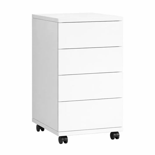 Caisson de rangement à roulettes 4 tiroirs blanc