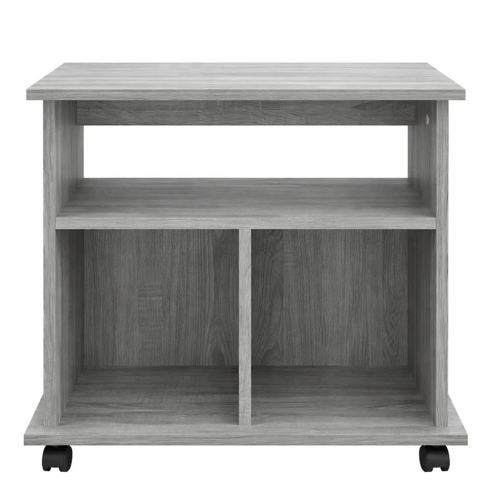 Caisson de rangement mobile pour bureau, 60x45x60 cm, bois gris